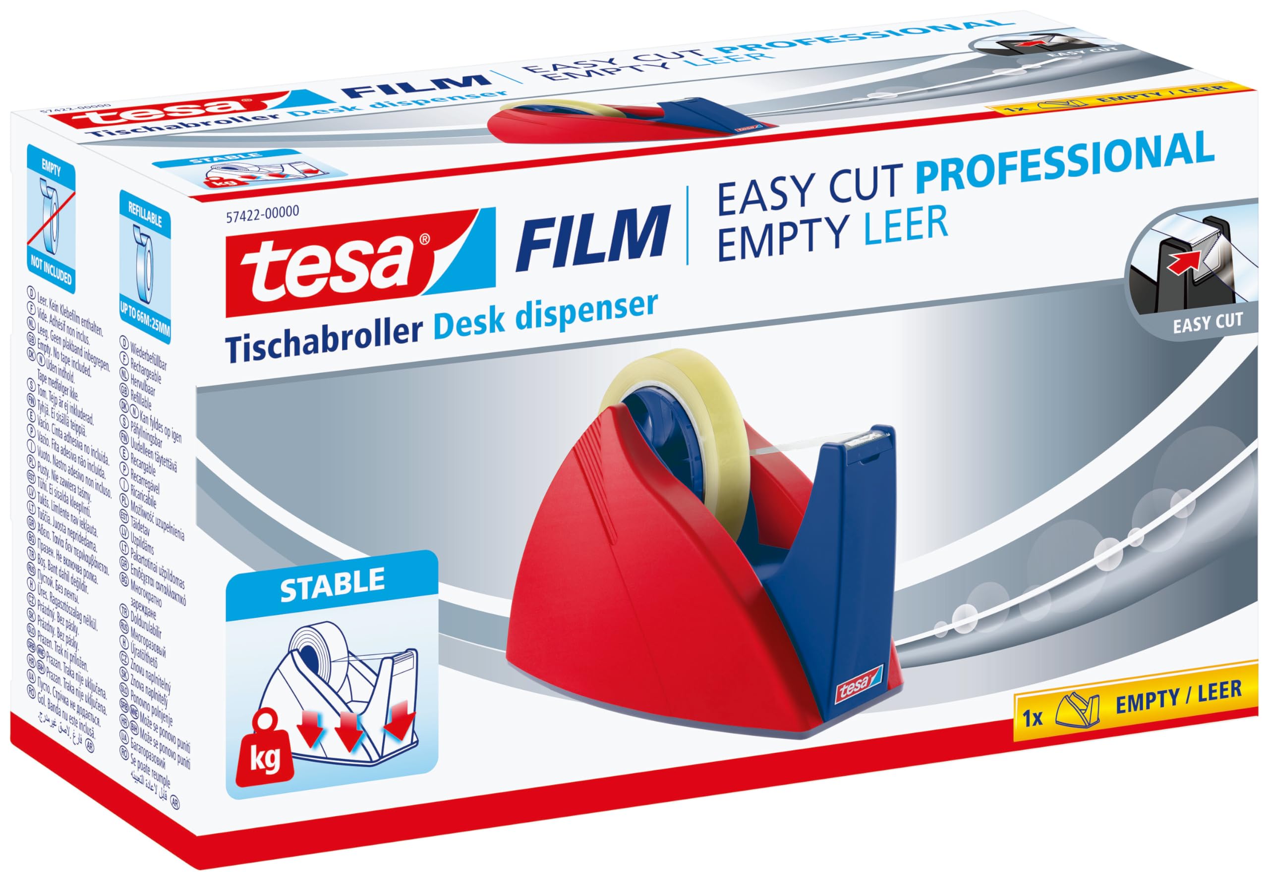 tesa-easy-cut-tischabroller-f-r-klebeband-bis-66-m-x-25-mm-rot-blau image 1
