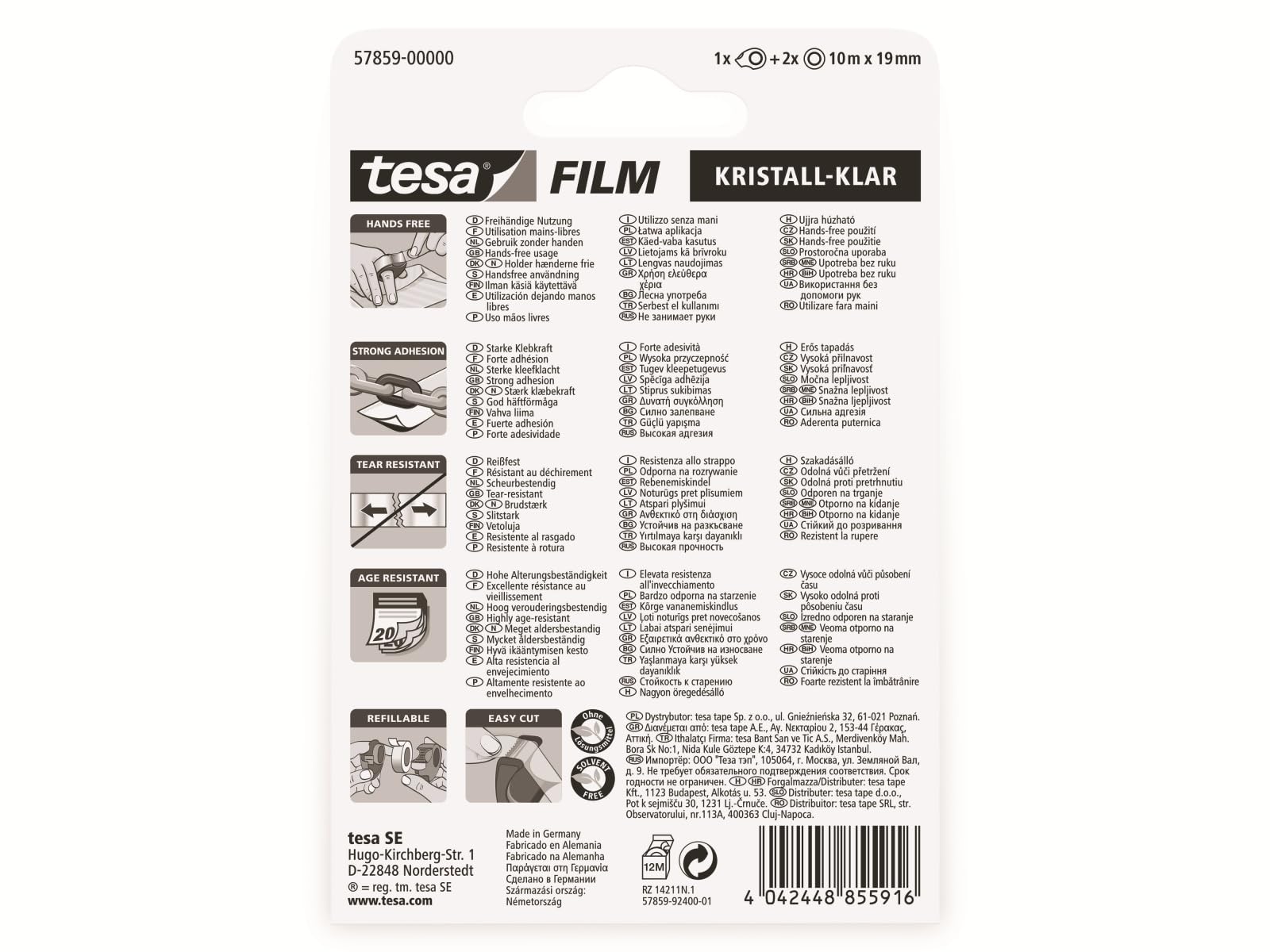 tesa-mini-abroller-mit-2-rollen-tesafilm-crystal-clear-10-m-x-19-mm image 5