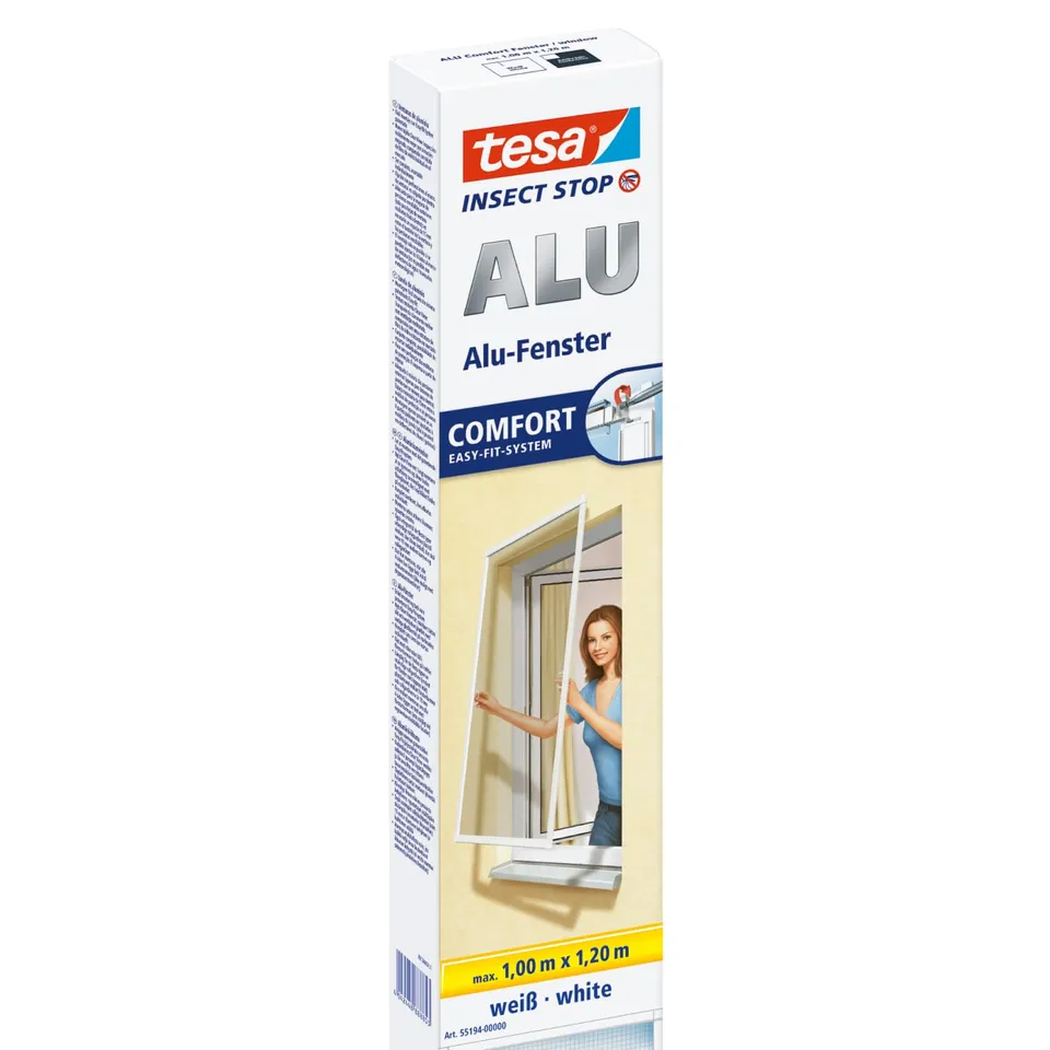 tesa-insect-stop-aluminium-rahmen-fliegengitter-fenster-100-cm-x-120-cm image 1