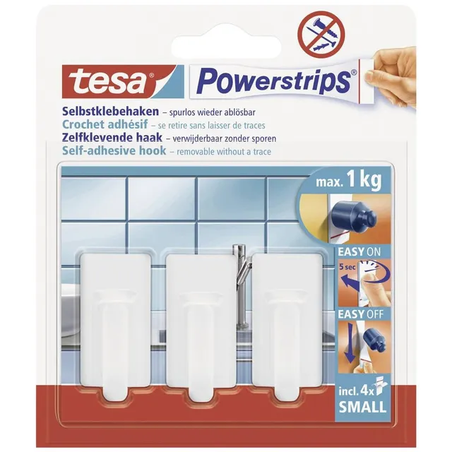 tesa-powerstrips-haken-small-classic-7-klebehaken-b7-weidf-b7-1-kg-b7-3er-pack image 1