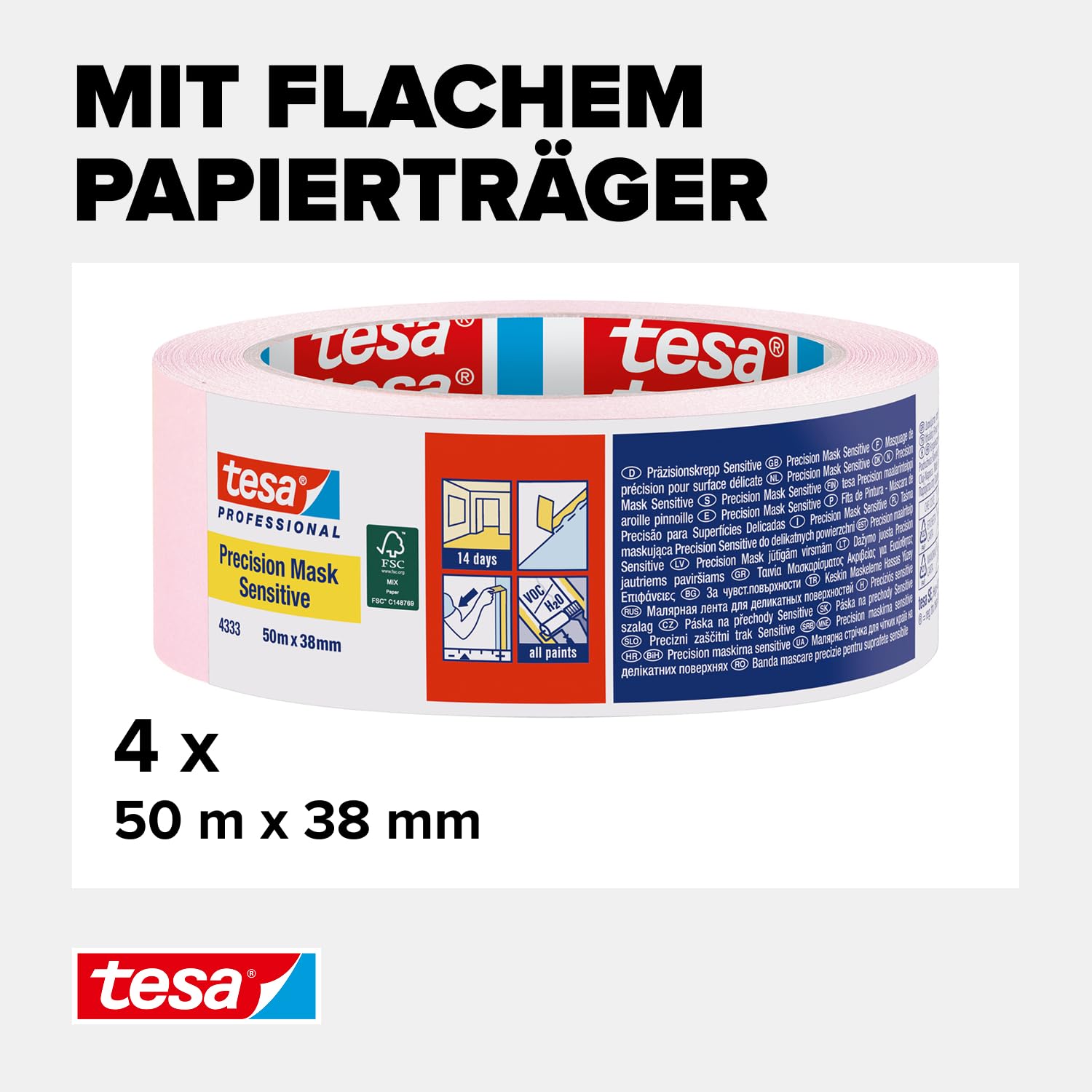 tesa-pr-zisionskrepp-sensitiv-4333-malerabdeckband-50-m-x-38-mm-rosa-4er-pack image 3