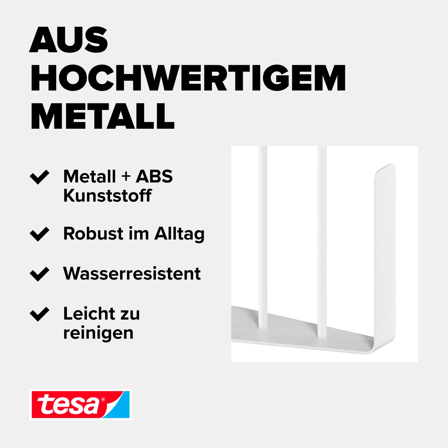 tesa-k-chenrollenhalter-wand-ohne-bohren-wei-metall-abs-5-kg image 8