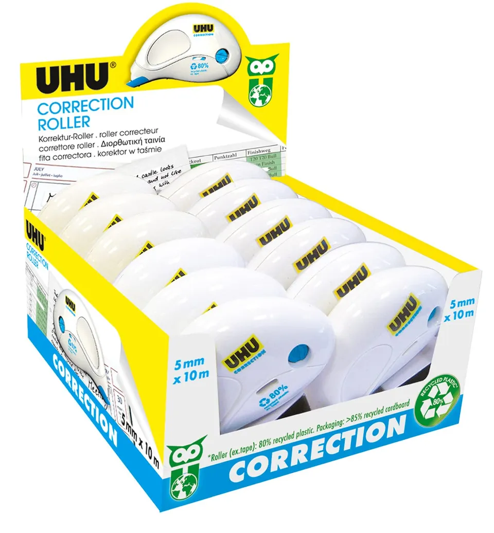 uhu-correction-roller-compact-korrekturroller-12-st-ck-10-m-x-5-mm-wei-deckend image 1