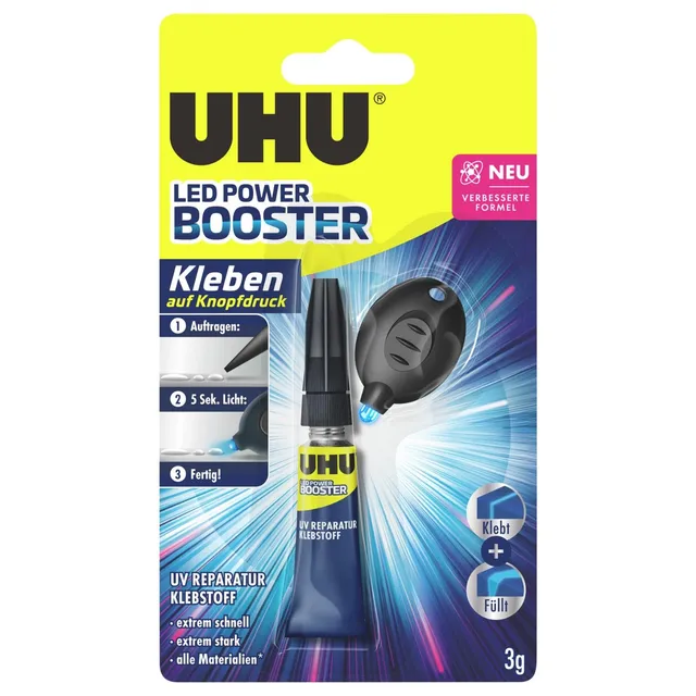 uhu-led-power-booster-uv-reparaturkleber-infokarte-3-g-mit-led-lampe image 1