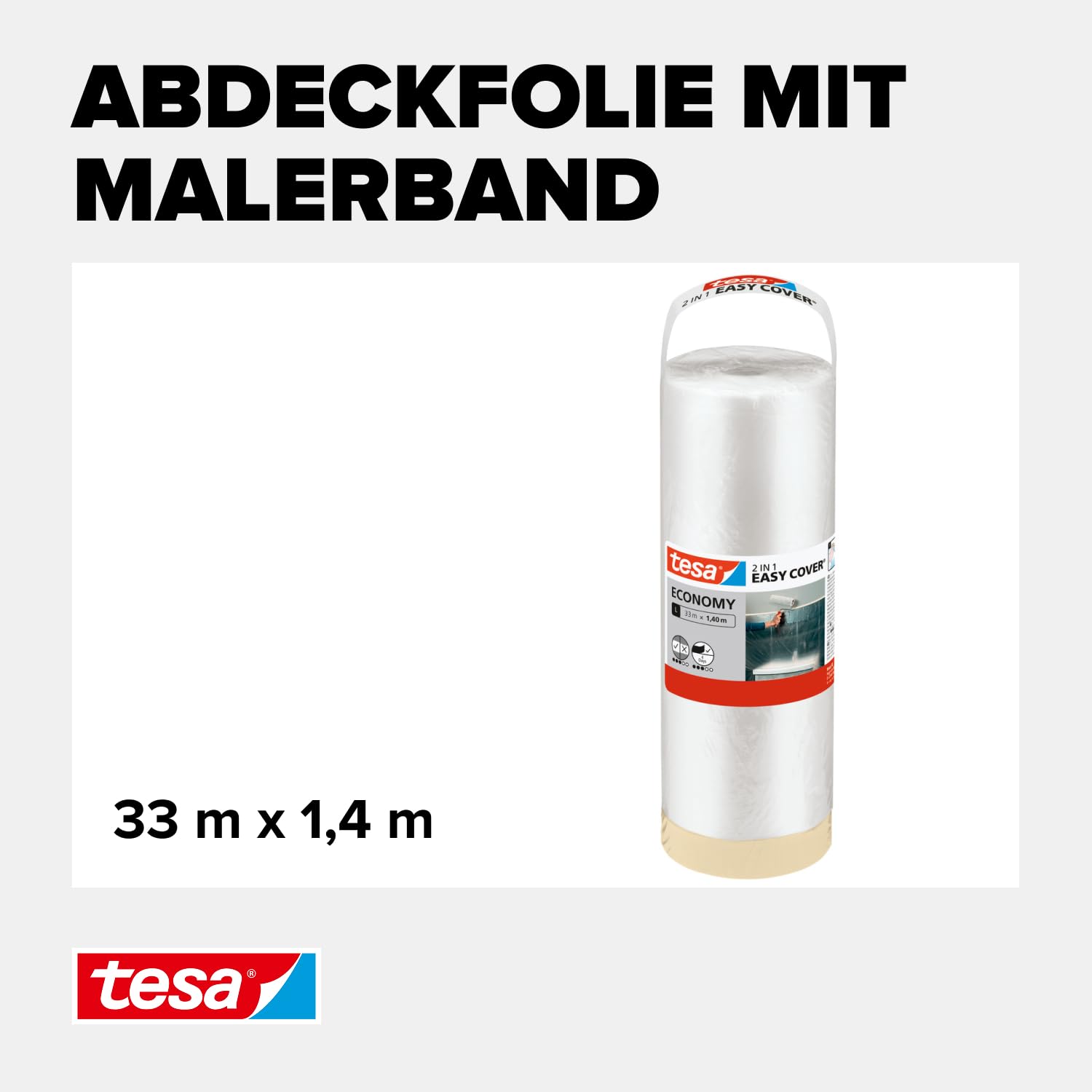 tesa-easy-cover-economy-abdeckfolie-mit-kreppband-33-m-x-140-cm image 3