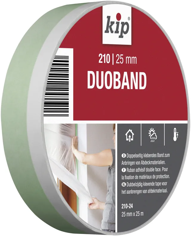 kip-tape-210-24-duoband-doppelseitiges-klebeband-25-m-x-25-mm-gr-n image 1