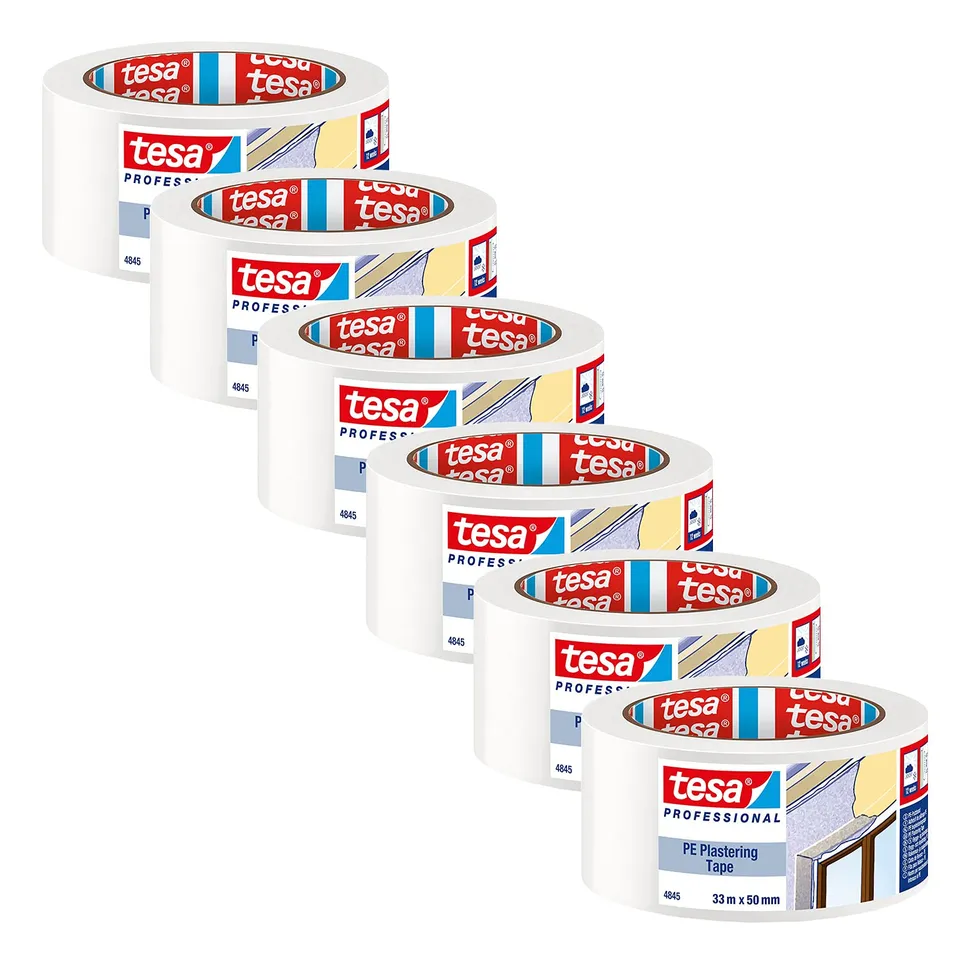 tesa-pe-putzband-4845-abdeckband-6er-pack-wei-33-m-x-50-mm image 1