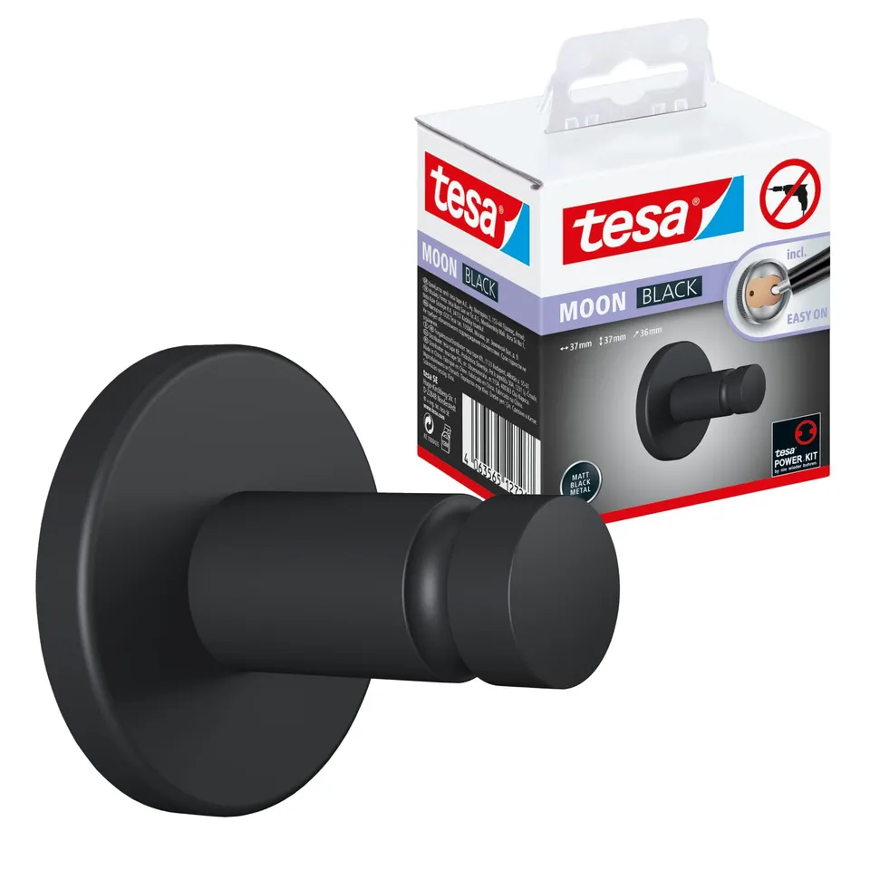 tesa-moon-black-handtuchhaken-37-x-37-x-36-mm image 1