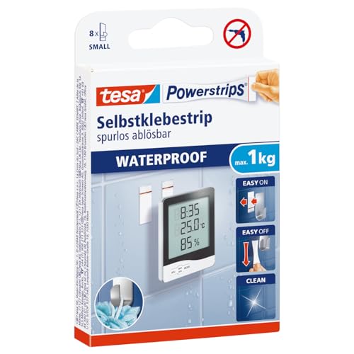 tesa-powerstrips-waterproof-strips-small-8-doppelseitige-streifen image 8