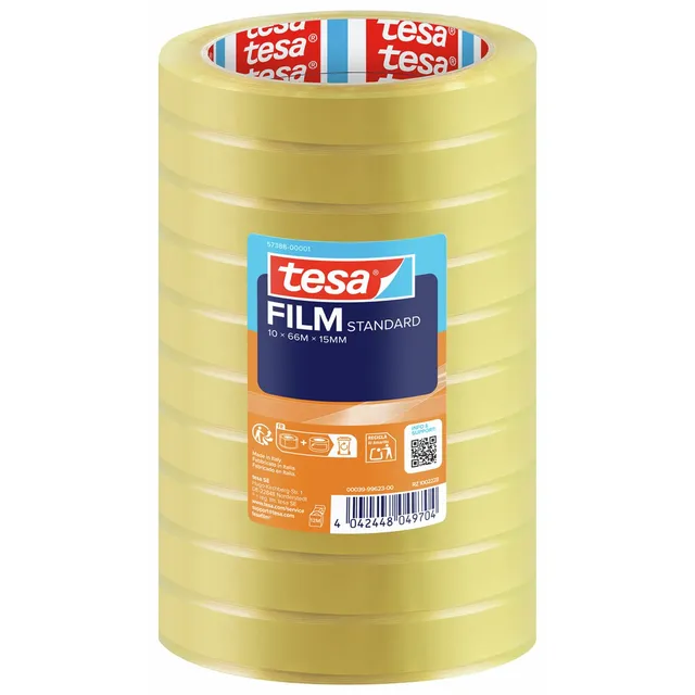 tesa-tesafilm-standard-klebeband-transparent-66-m-x-15-mm-10-rollen-vorteilspack image 1
