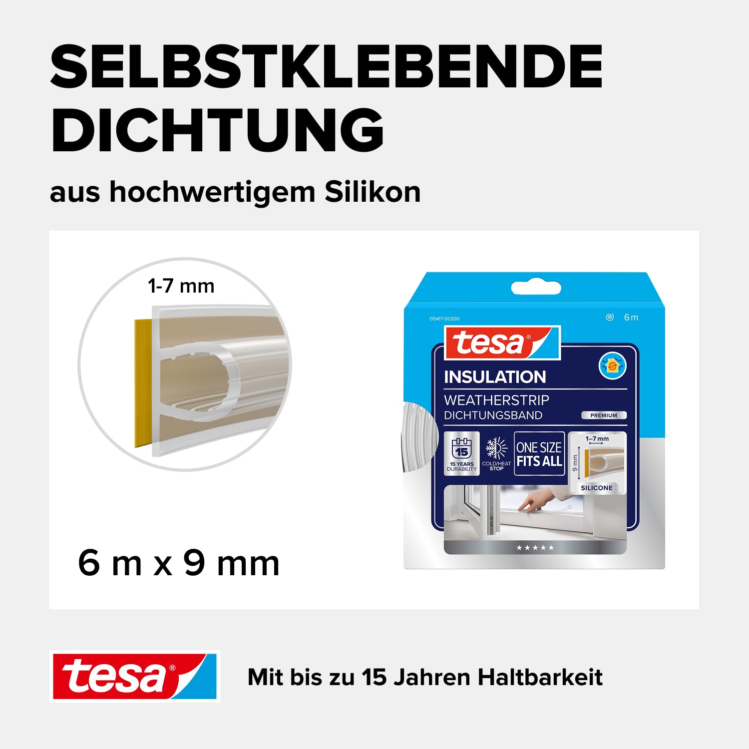 tesa-insulation-dichtungsband-premium-6-m-x-9-mm-x-7-mm-transparent image 4
