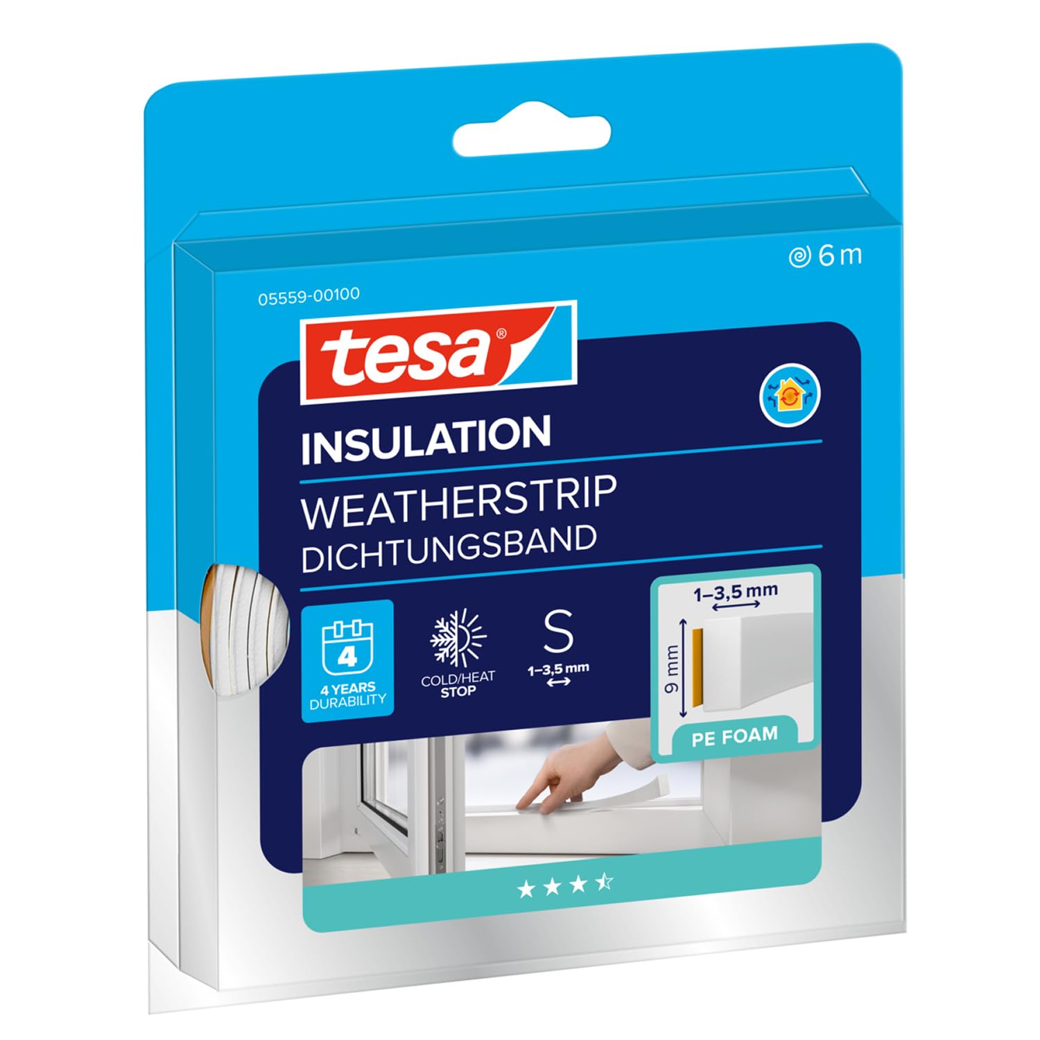 tesa-insulation-dichtungsband-s-selbstklebend-6-m-x-9-mm-x-4-mm-wei-6 image 1