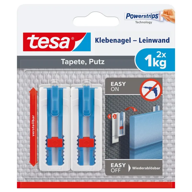 tesa-klebenagel-f-r-tapete-putz-1-kg-verstellbar-2-n-gel-mit-strips image 1