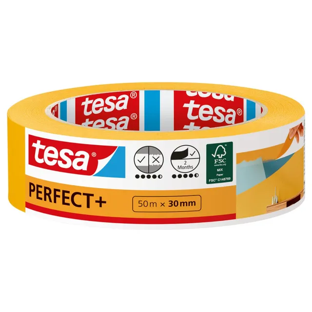 tesa-malerband-perfect-b7-abdeckband-b7-gelb-b7-50-m-x-30-mm image 1