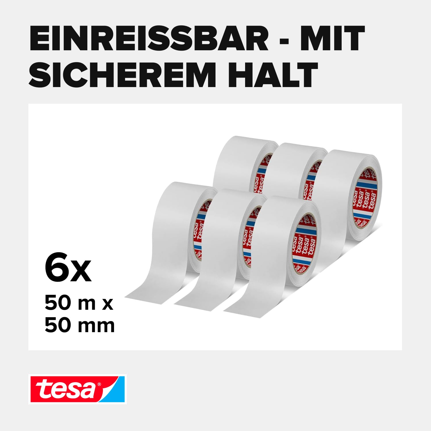 tesa-tesapack-4313-papierklebeband-6-rollen-wei-6-x-50-m-x-50-mm image 3