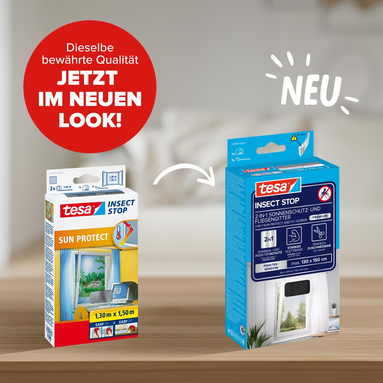 tesa-insect-stop-2-in-1-sonnenschutz-fliegengitter-premium-130-cm-x-150-cm-anthr image 2