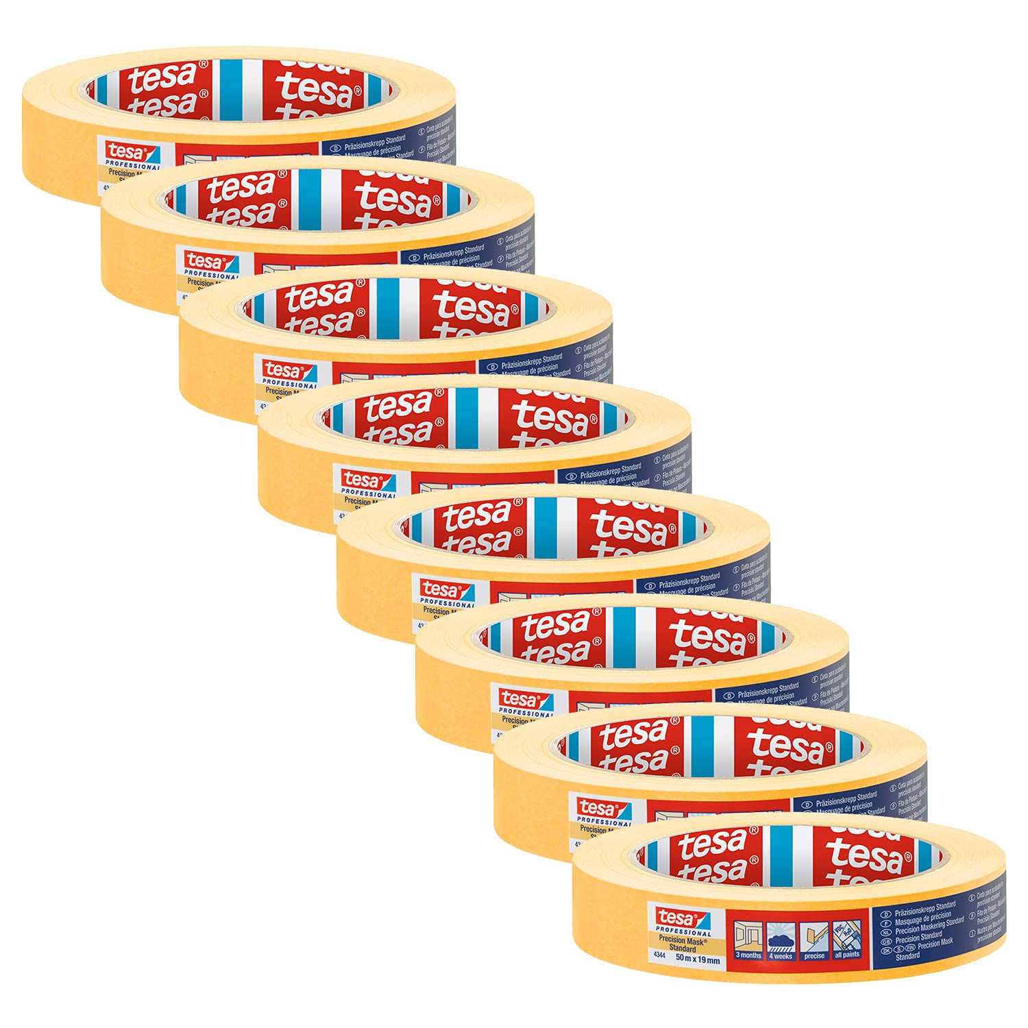 tesa-pr-zisionskrepp-standard-4344-malerabdeckband-8er-pack-orange-50-m-x-19-mm image 1