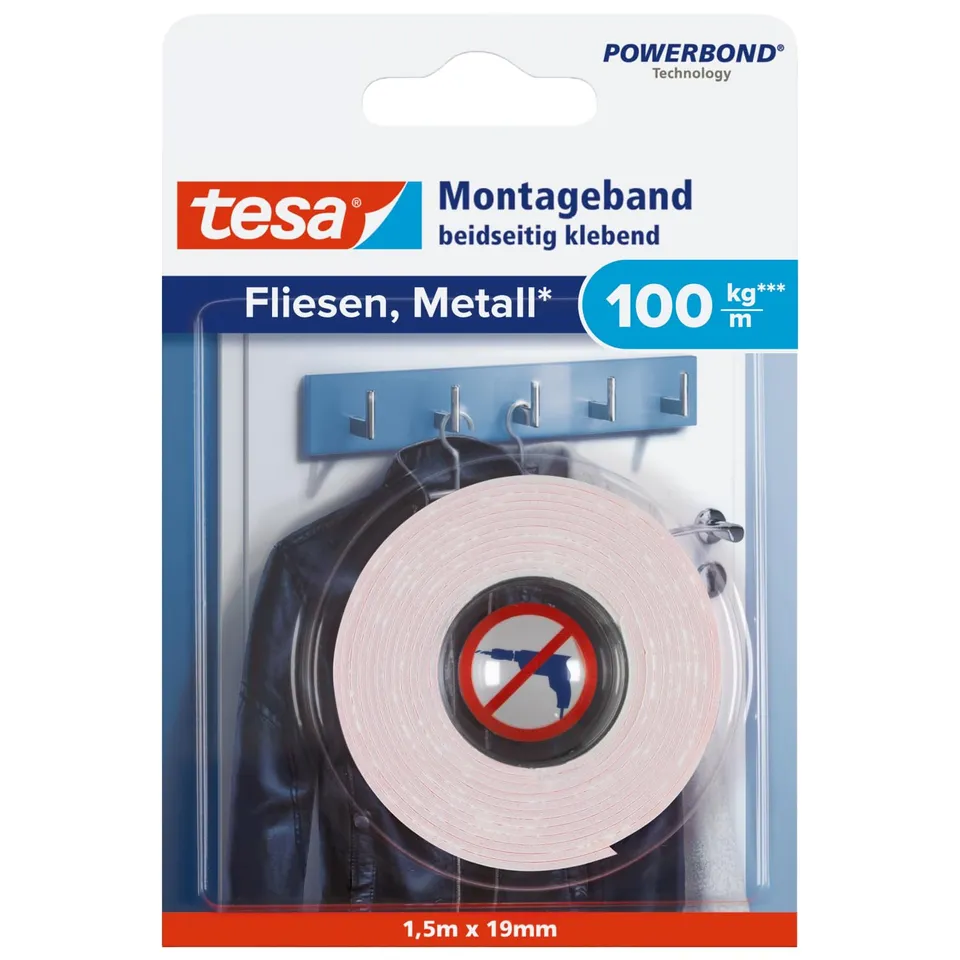 tesa-powerbond-montageband-fliesen-metall-extra-stark-1-5-m-x-19-mm image 1
