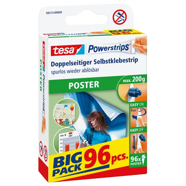 tesa-powerstrips-poster-big-pack-96-doppelseitige-klebestreifen image 1