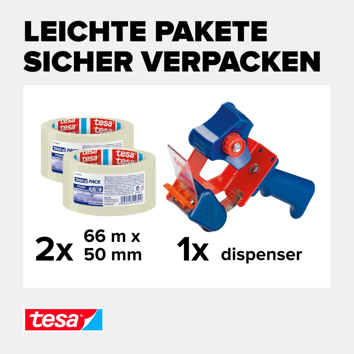 tesa-tesapack-strong-paketband-set-2x-transparent-66-m-x-50-mm-mit-handabroller image 3