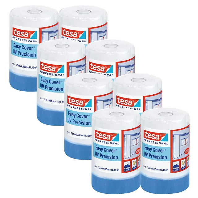 tesa-easy-cover-4411-uv-pr-zision-8er-pack-33-m-x-0-55-m-mit-folie image 1
