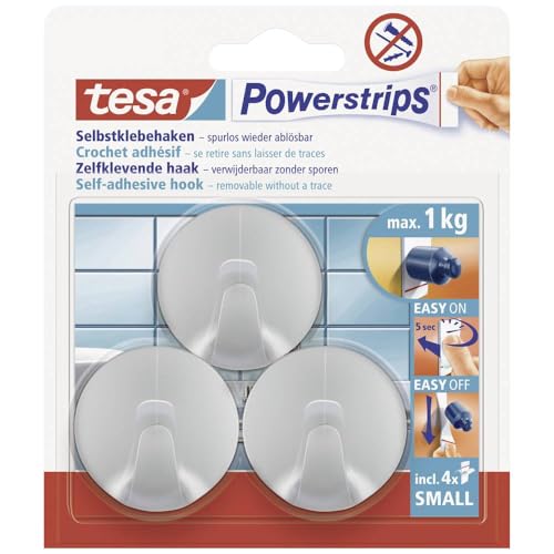 tesa-powerstrips-haken-small-rund-matt-chrom-1-kg image 2