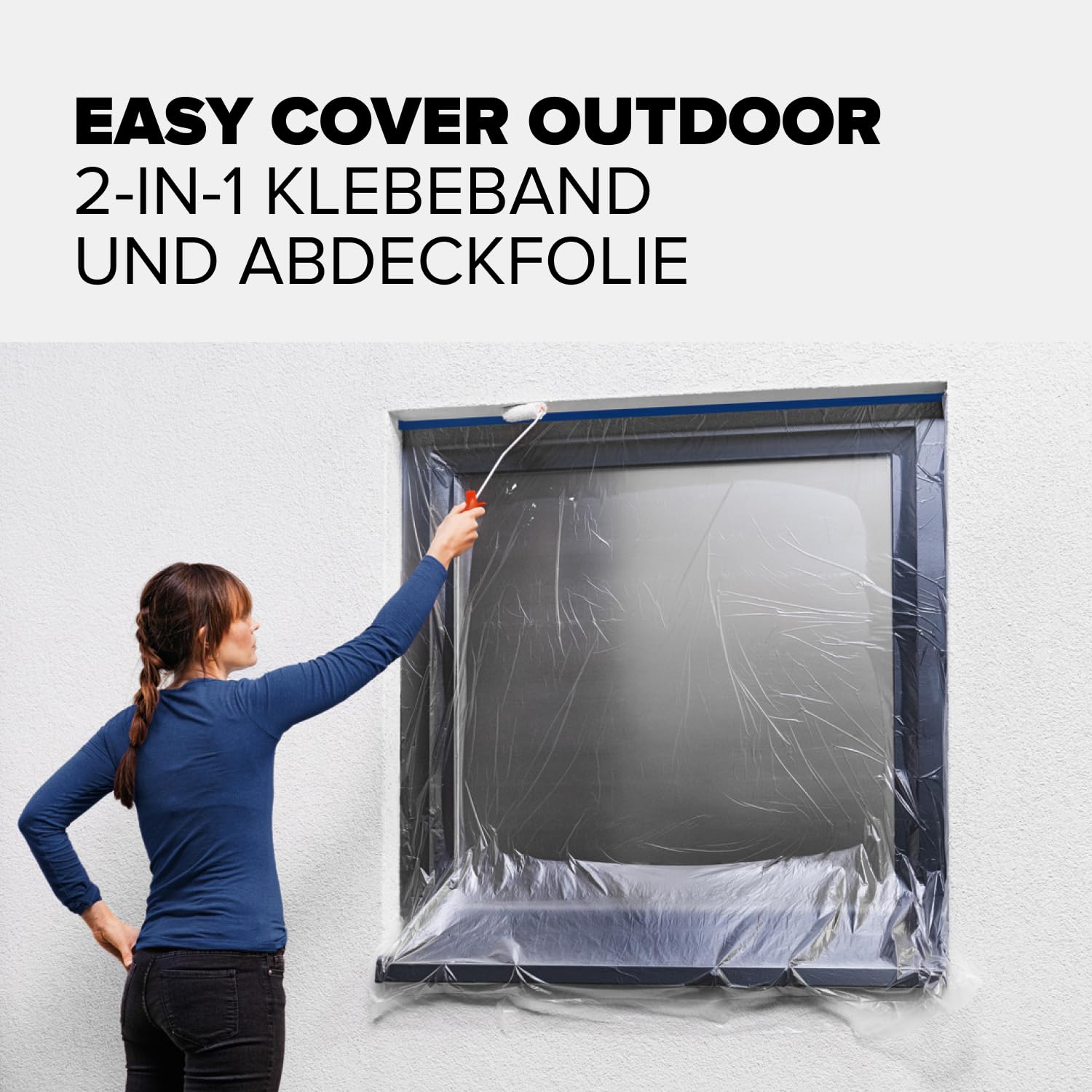 tesa-easy-cover-outdoor-l-malerfolie-mit-gewebeband-20-m-x-1-4-cm image 2