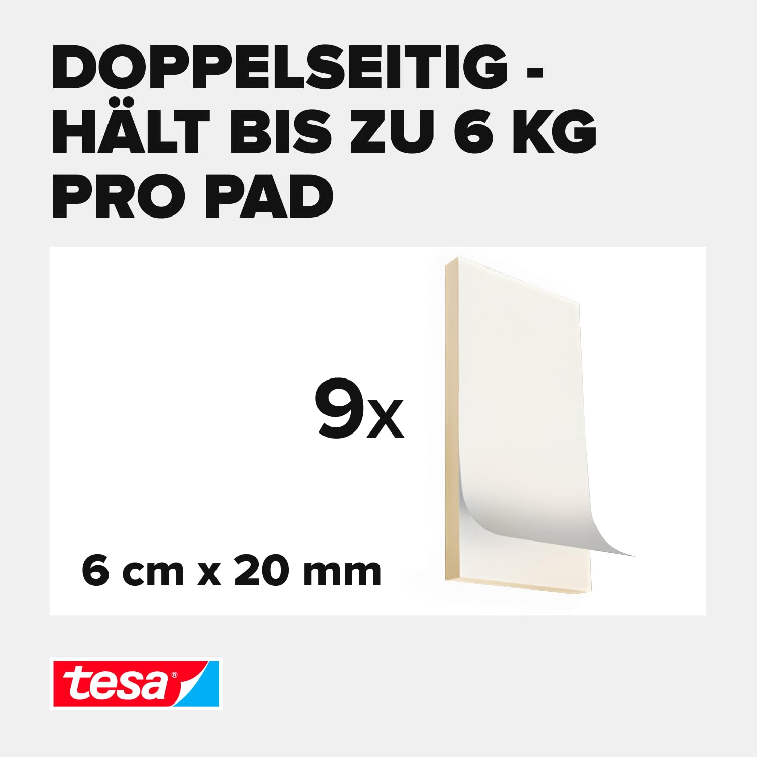tesa-powerbond-ultra-strong-klebepads-9x-pads-6-cm-x-2-cm-bis-6-kg image 3