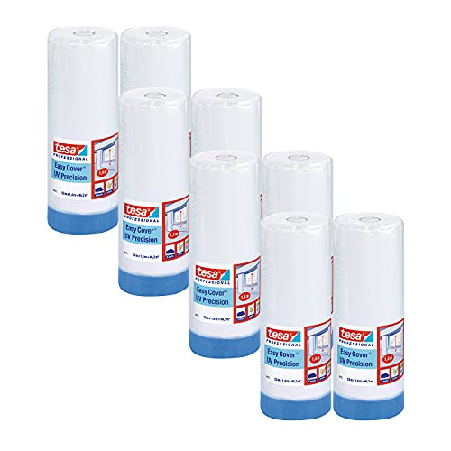 tesa-easy-cover-4411-uv-pr-zision-malerband-mit-folie-33-m-x-1-4-m-8er-pack image 3
