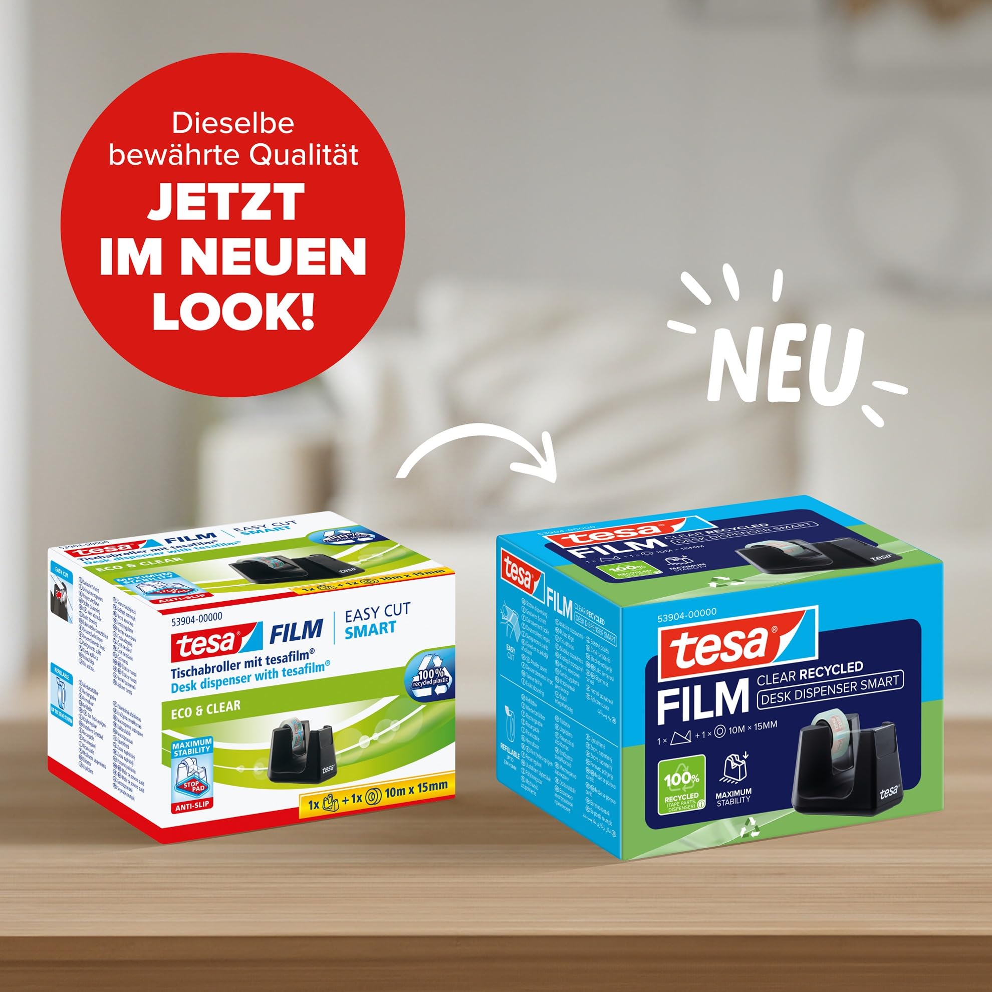 tesa-tischabroller-smart-recycled-tesafilm-clear-recycled-10-m-x-15-mm image 2
