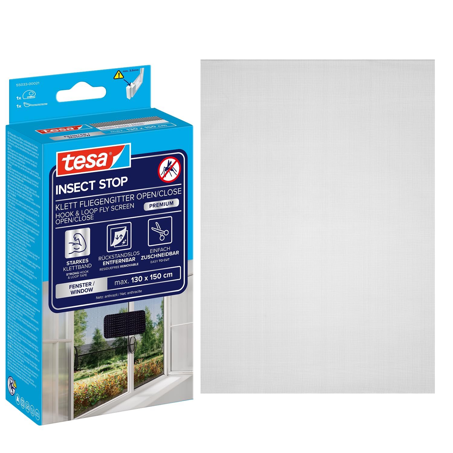 tesa-insect-stop-klett-fliegengitter-open-close-premium-fenster-130-cm-x-150-cm- image 1
