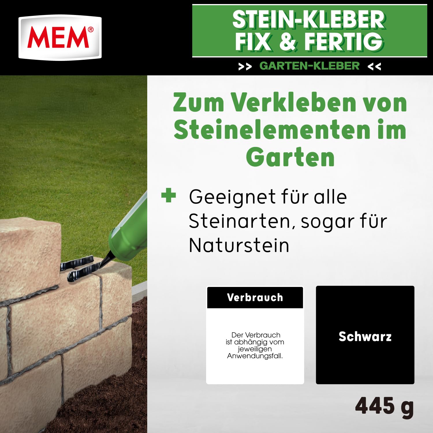mem-stein-kleber-fix-fertig-b7-montagekleber-b7-schwarz-b7-445-g-kartusche image 2