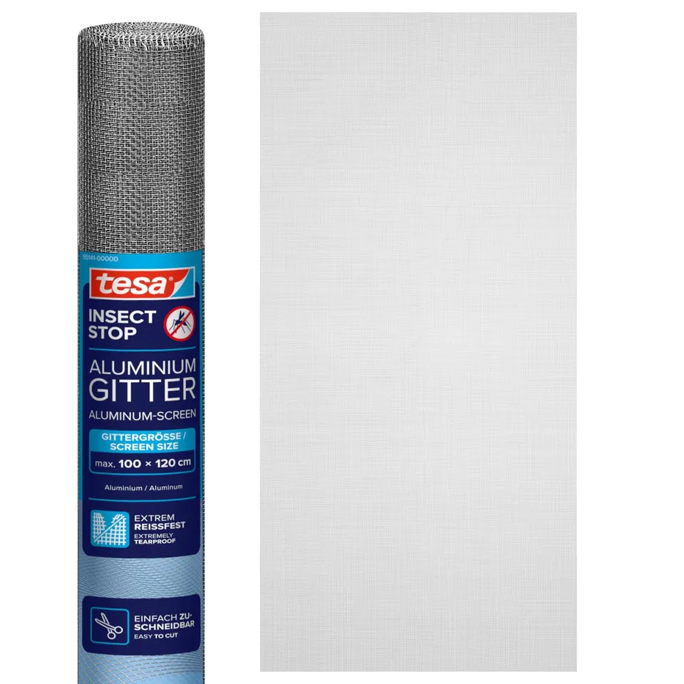 tesa-insect-stop-nachf-llrolle-aluminium-fliegengitter-100-cm-x-120-cm-anthrazit image 1