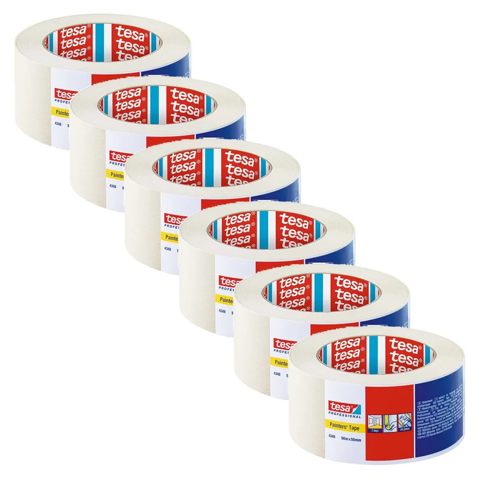 tesakrepp-4348-standard-malerband-hellbeige-50-m-x-50-mm-6er-pack image 1