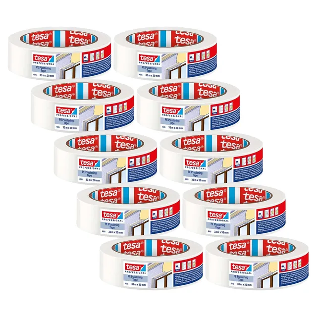 tesa-pe-putzband-4845-abdeckband-33-m-x-30-mm-wei-10er-pack image 1