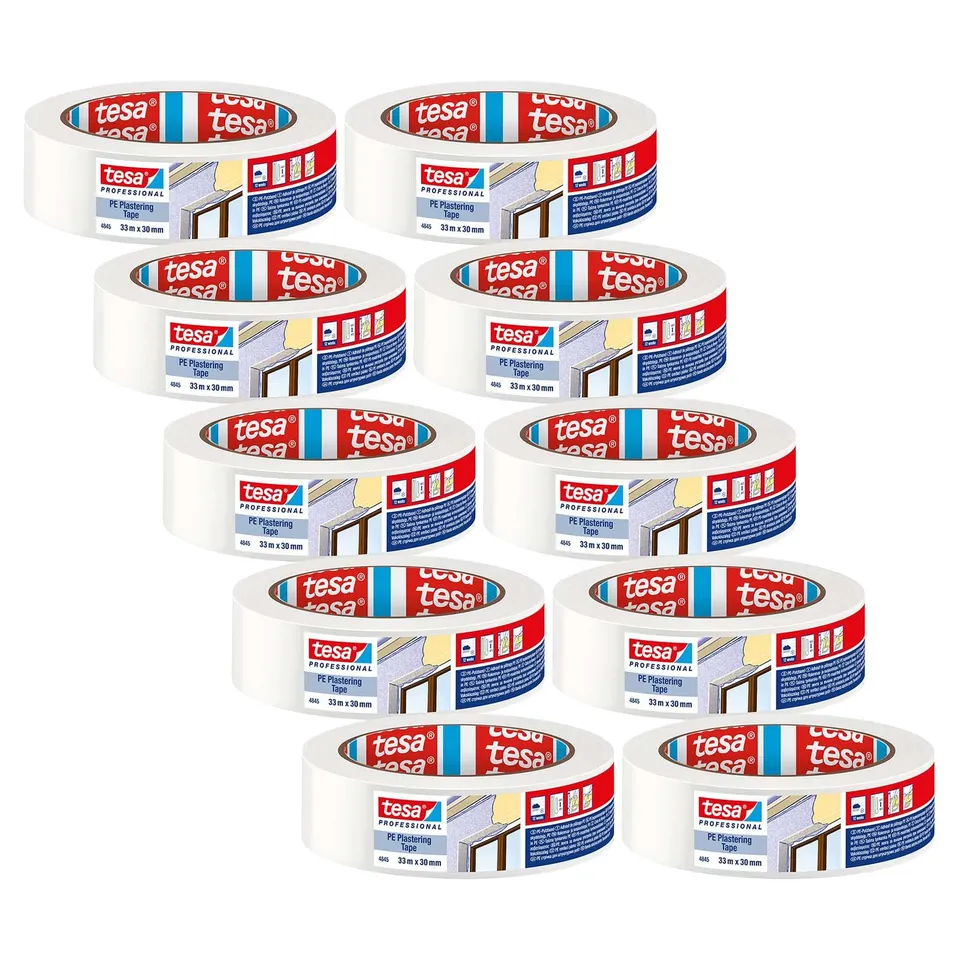 tesa-pe-putzband-4845-abdeckband-33-m-x-30-mm-wei-10er-pack image 1
