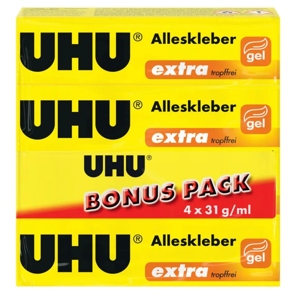 uhu-alleskleber-extra-bonuspack-4-tuben-31-g-gelformel image 1