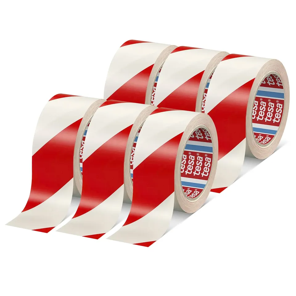 tesa-60760-markierungsband-6-rollen-33-m-x-50-mm-rot-wei image 1