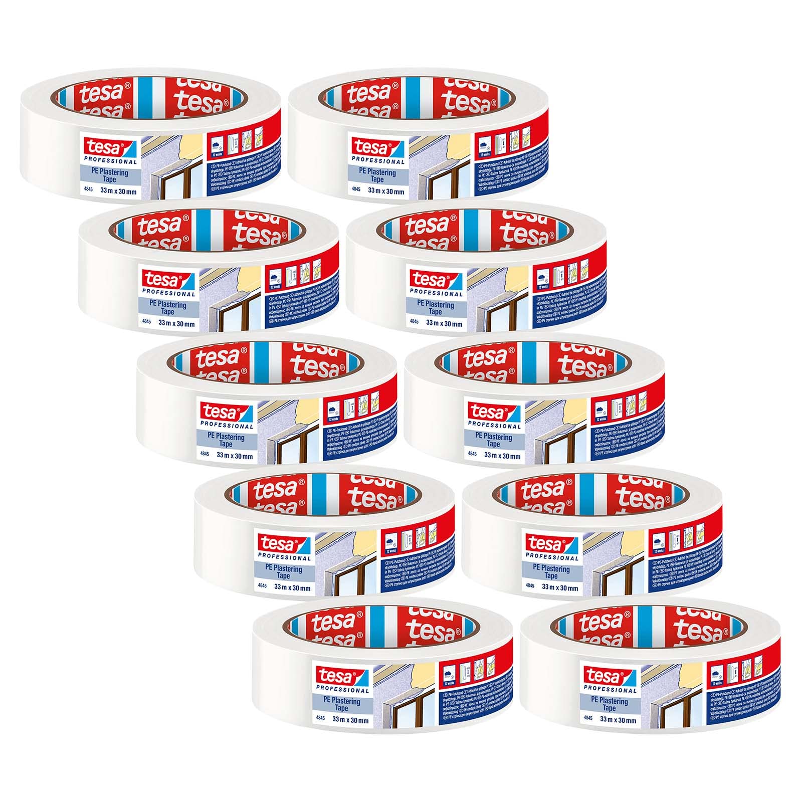 tesa-pe-putzband-4845-abdeckband-33-m-x-30-mm-wei-10er-pack image 1