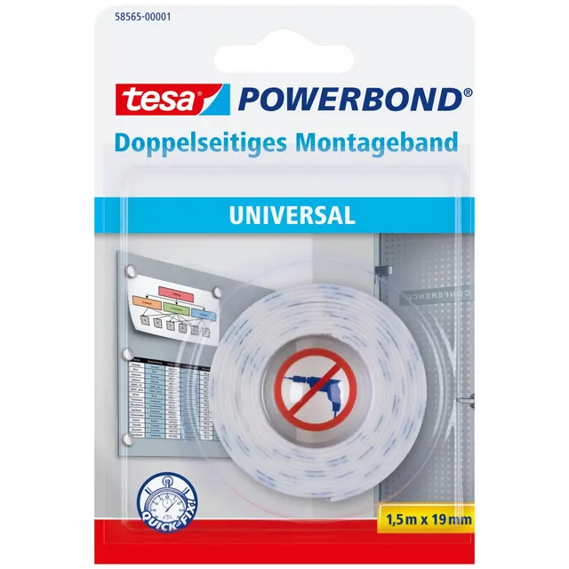 tesa-powerbond-universal-montageband-doppelseitig-1-5-m-x-19-mm image 1