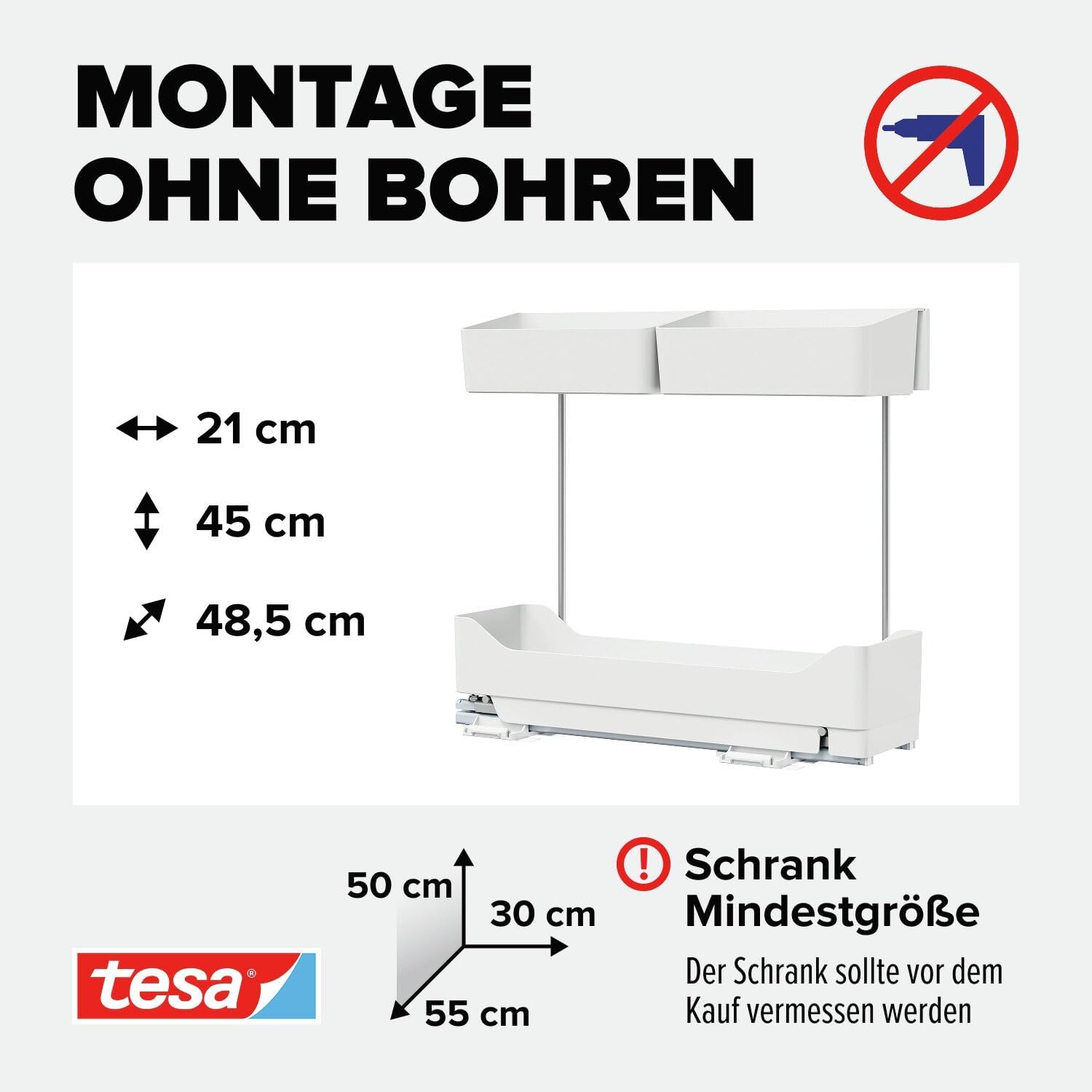 tesa-pull-out-teleskopschublade-ausziehbarer-bodenauszug-ohne-bohren image 4