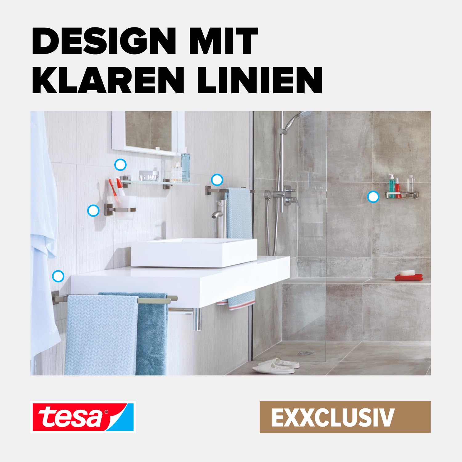 tesa-exxclusiv-seifenspender-set-230-ml-chrom-milchglas-ohne-bohren image 6