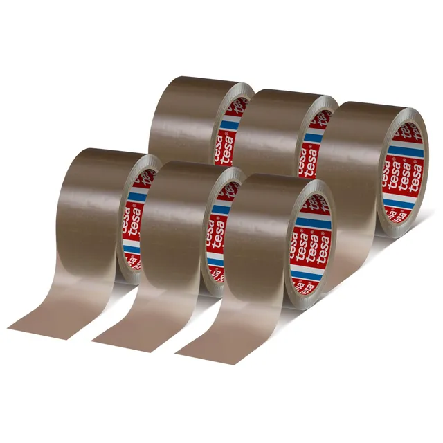 tesa-tesapack-4280-pp-paketklebeband-66-m-x-50-mm-braun-6-rollen image 1