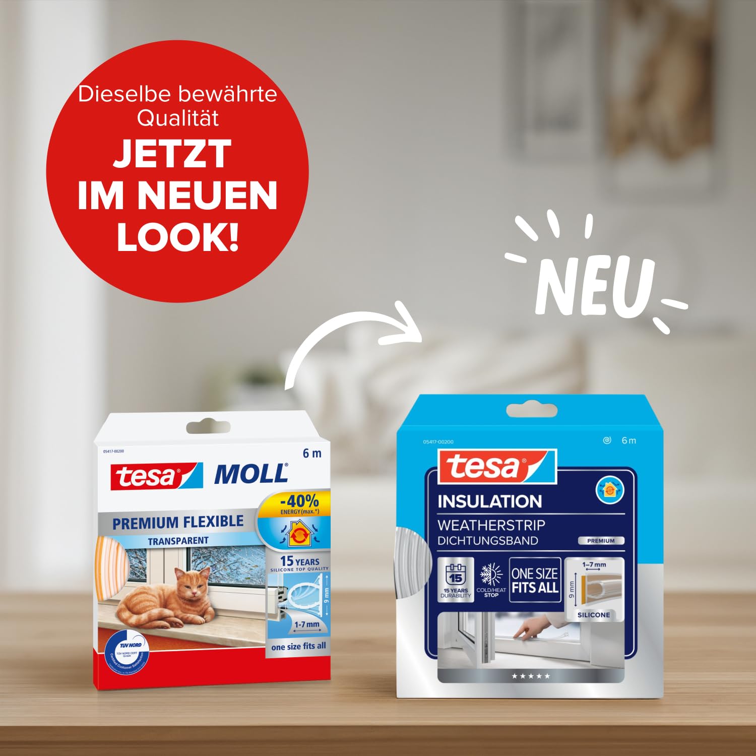 tesa-insulation-dichtungsband-premium-6-m-x-9-mm-x-7-mm-transparent image 2