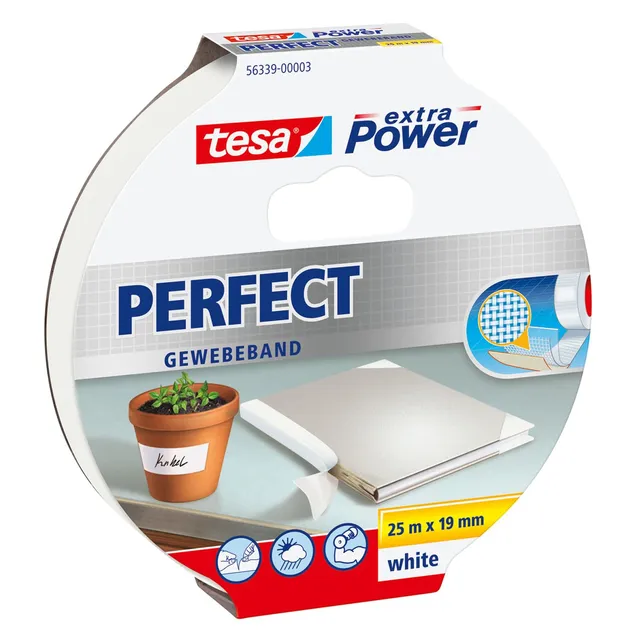 tesa-extra-power-perfect-gewebeband-wei-83-25-m-x-19-mm image 1