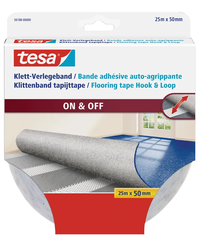 tesa-klett-verlegeband-on-off-transparent-25-m-x-50-mm image 1
