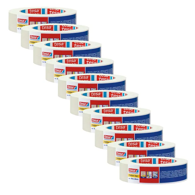 tesakrepp-4348-standard-malerband-10er-pack-hellbeige-50-m-x-30-mm image 1