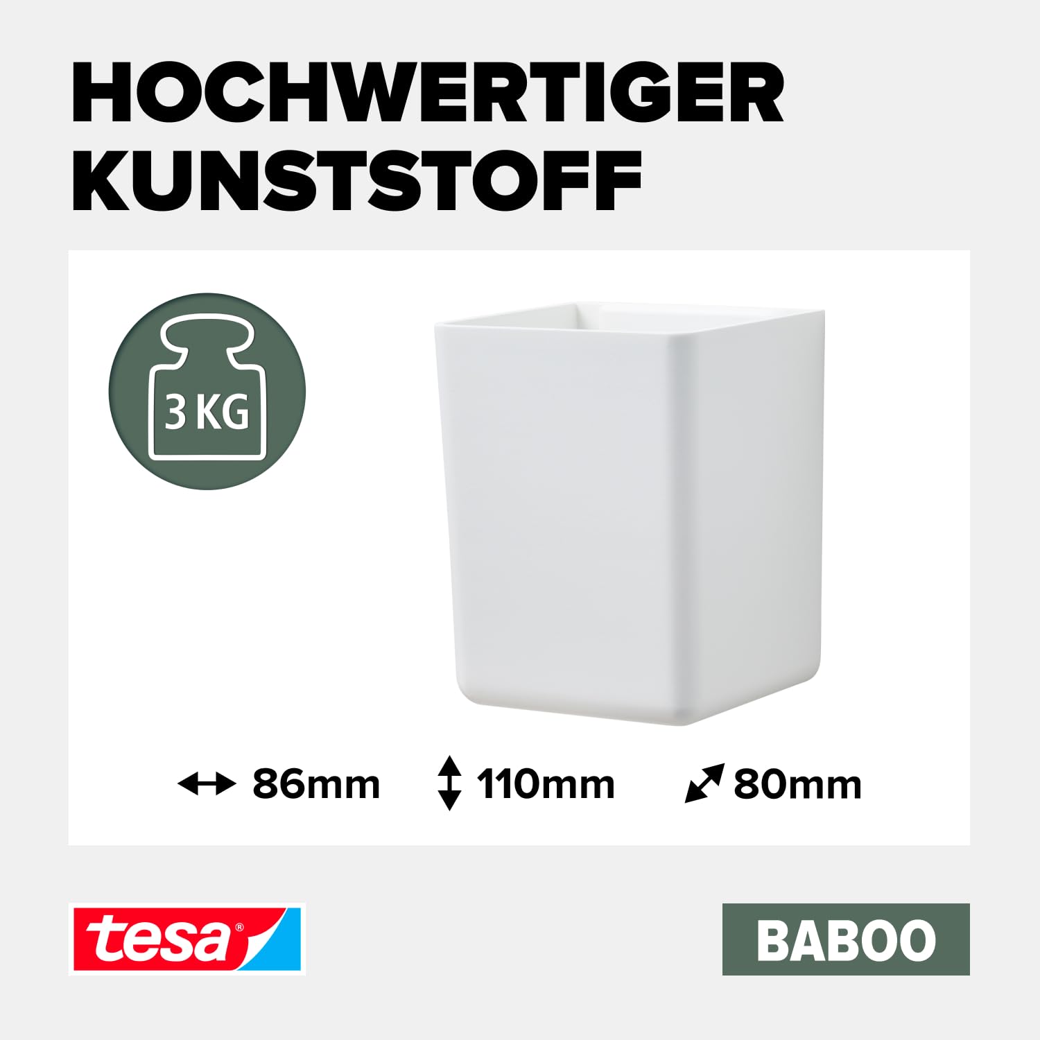 tesa-baboo-badorganizer-ohne-deckel-matt-wei-86-x-110-x-80-mm-mit-powerstrips-wa image 3