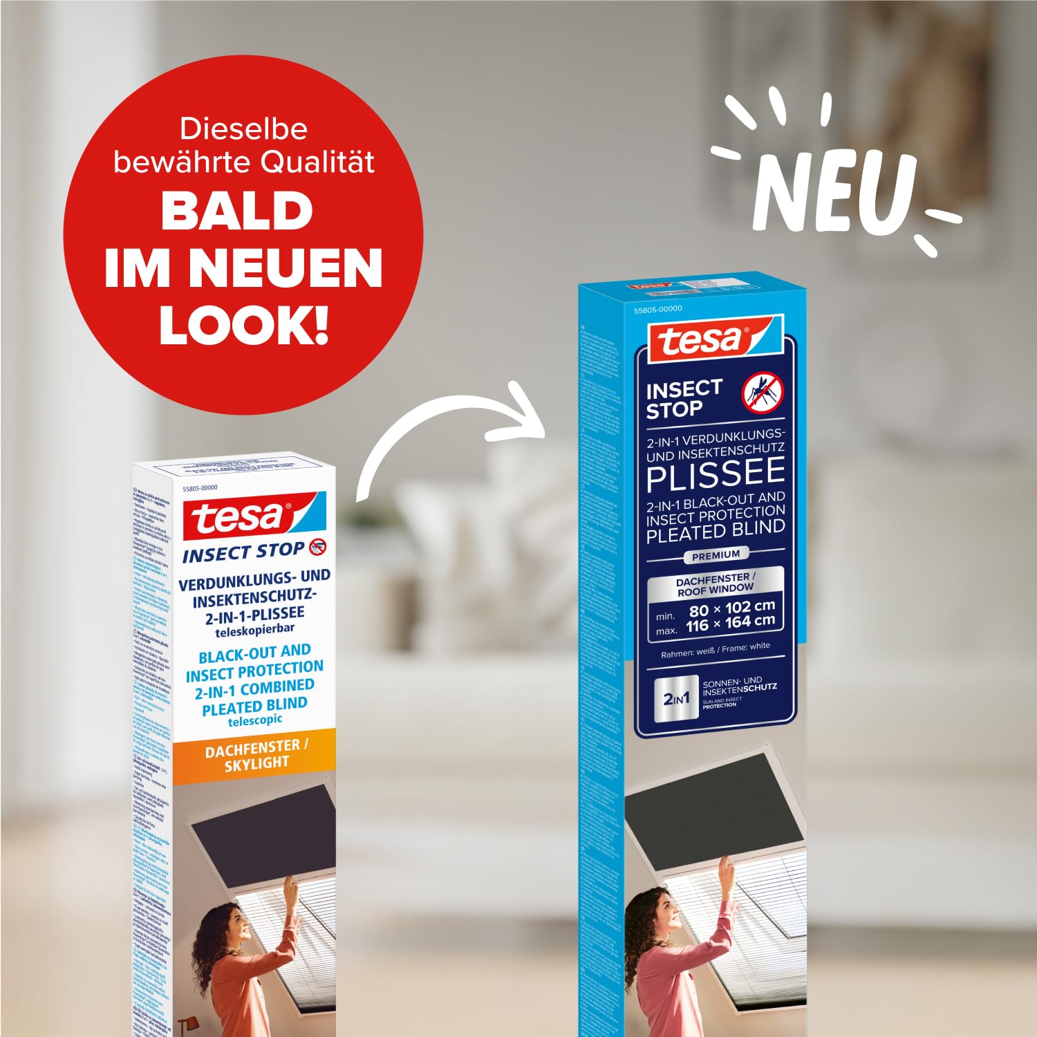 tesa-insect-stop-2-in-1-verdunklungs-und-insektenschutzplissee-premium-f-r-dachf image 2