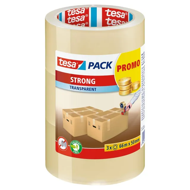 tesa-tesapack-strong-paketklebeband-3-rollen-je-66-m-x-50-mm-transparent image 1